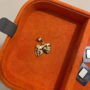 10KT “smile now cry later” pendant